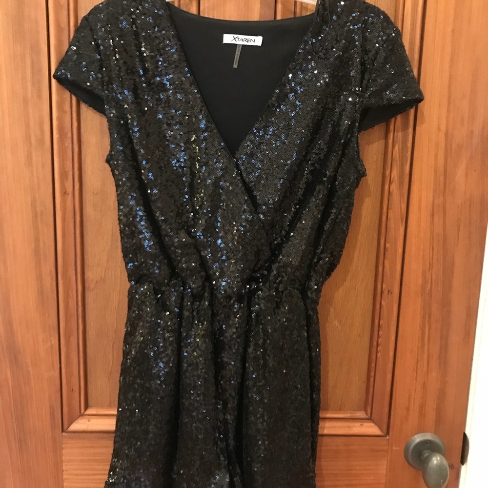 Black sequin romper